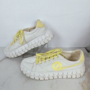 No Name Play White Yellow Chunky Platform Sneakers, Sz 8